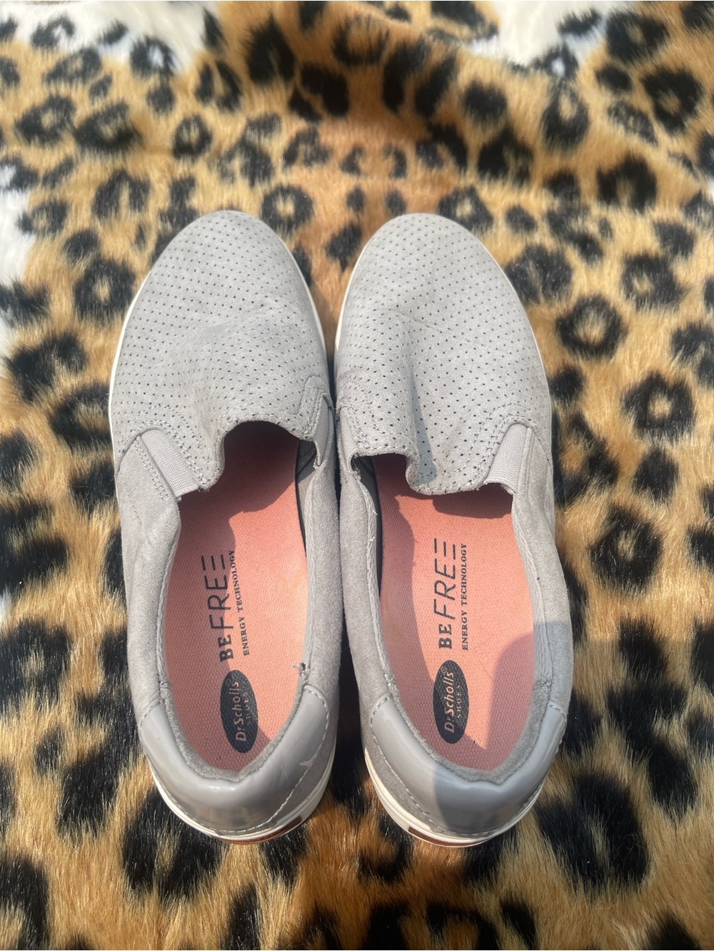 Dr. Scholl's Gray Slip-On Perforated Comfort Shoes